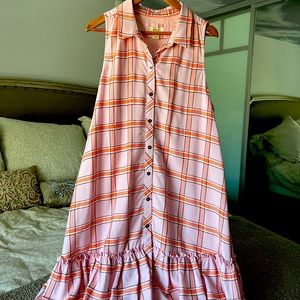 Pretty in pink button up summer dress